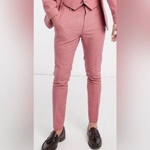ASOS 30/30 Textured Red Skinny Dress Pants